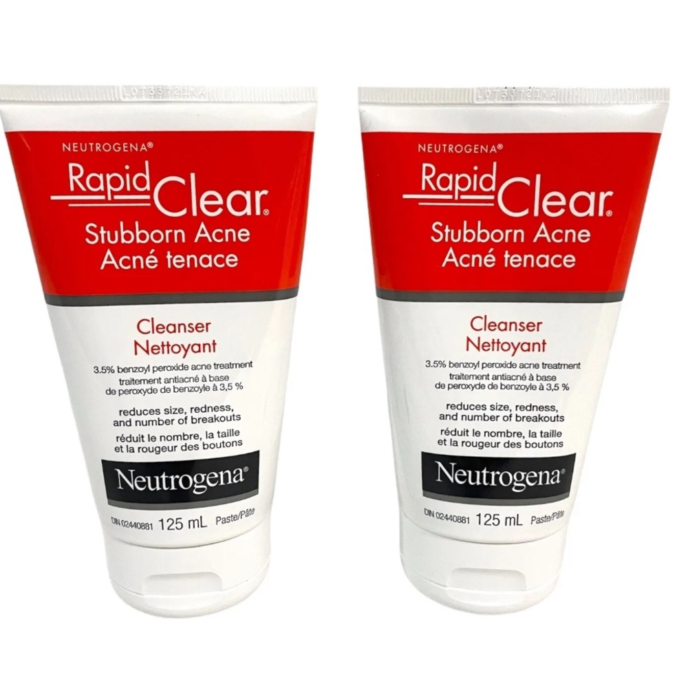 2x Neutrogena Rapid Clear Stubborn Acne Cleanser 5oz / 125ml EA Face Wash NEW